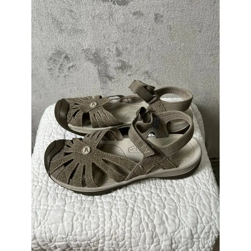 KEEN Rose Sandal Women's Size 10 Taupe Gray Hiking Water Closed Toe Outdoor